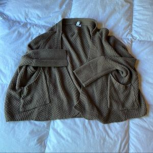 Mind Code Knit Drop Shoulder Open Front Cardigan